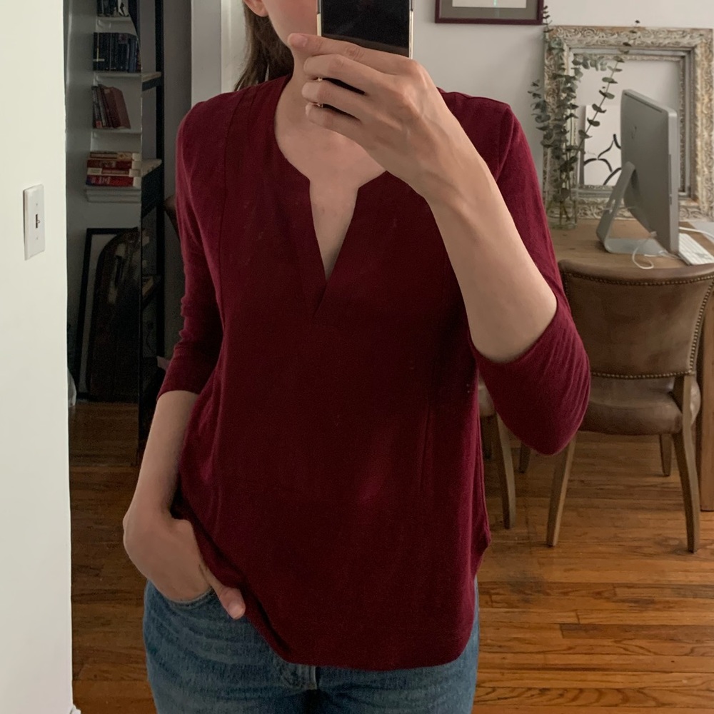 COPY - SANDRO Maroon Pullover Blouse